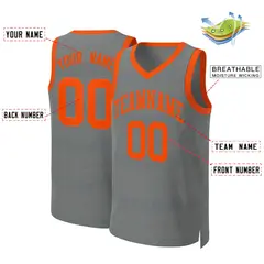 Classic Dark Gray Orange Basketball Jersey 2