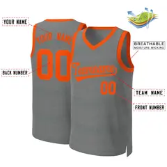 Classic Dark Gray Orange Basketball Jersey 2