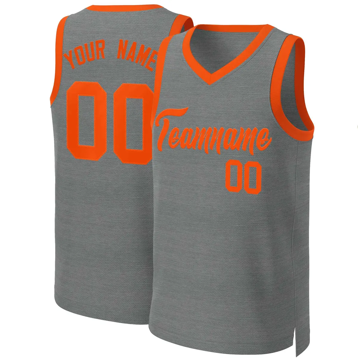 Classic Dark Gray Orange Basketball Jersey