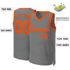 Classic Dark Gray Orange Basketball Jersey 2