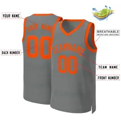Classic Dark Gray Orange Basketball Jersey 2