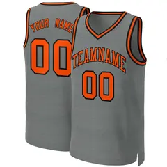 Classic Dark Gray Orange-Black Basketball Jersey 1