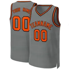 Classic Dark Gray Orange-Black Basketball Jersey 1
