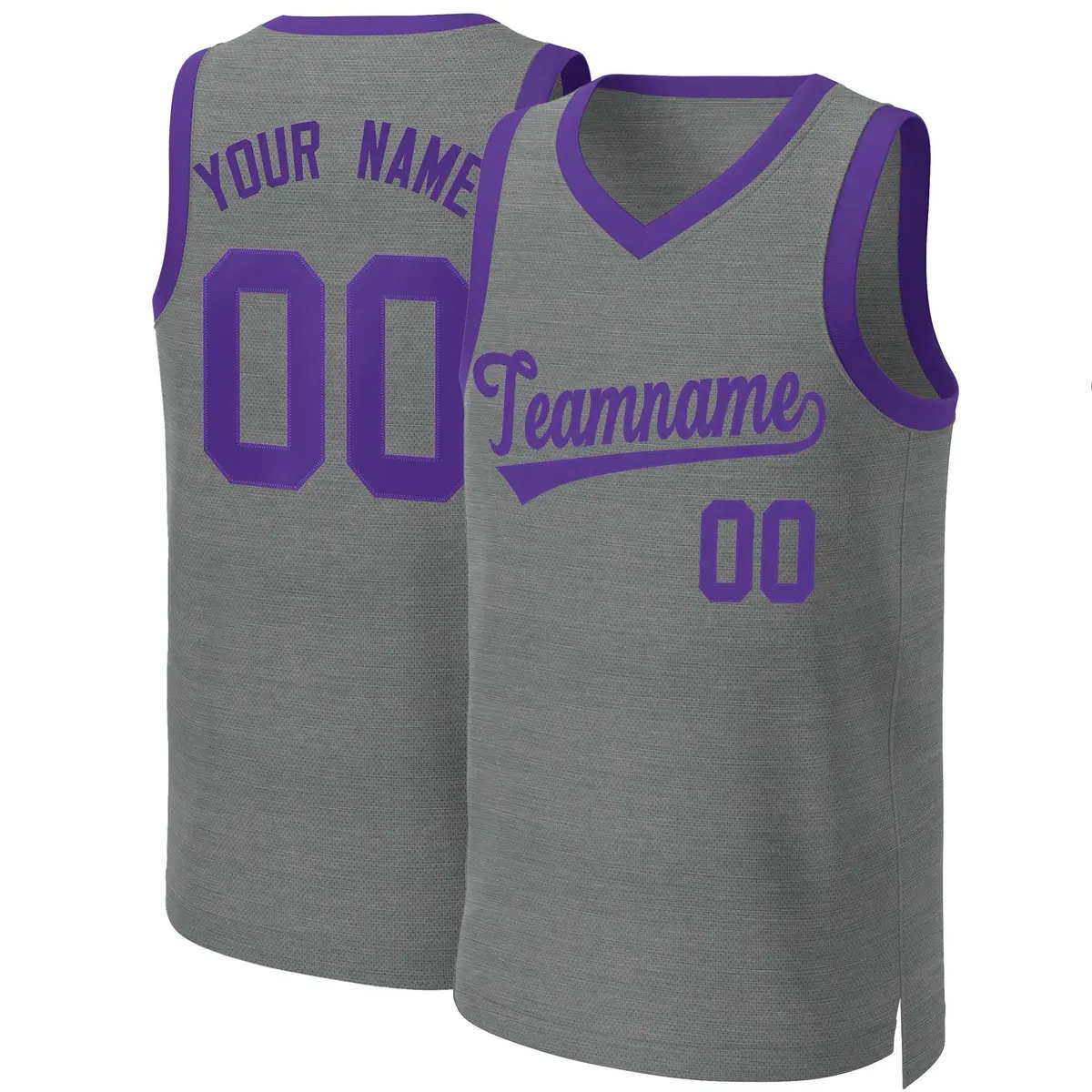 Classic Dark Gray Purple Basketball Jersey