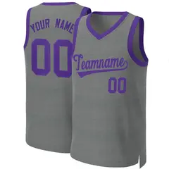 Classic Dark Gray Purple Basketball Jersey 1