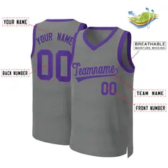 Classic Dark Gray Purple Basketball Jersey 2