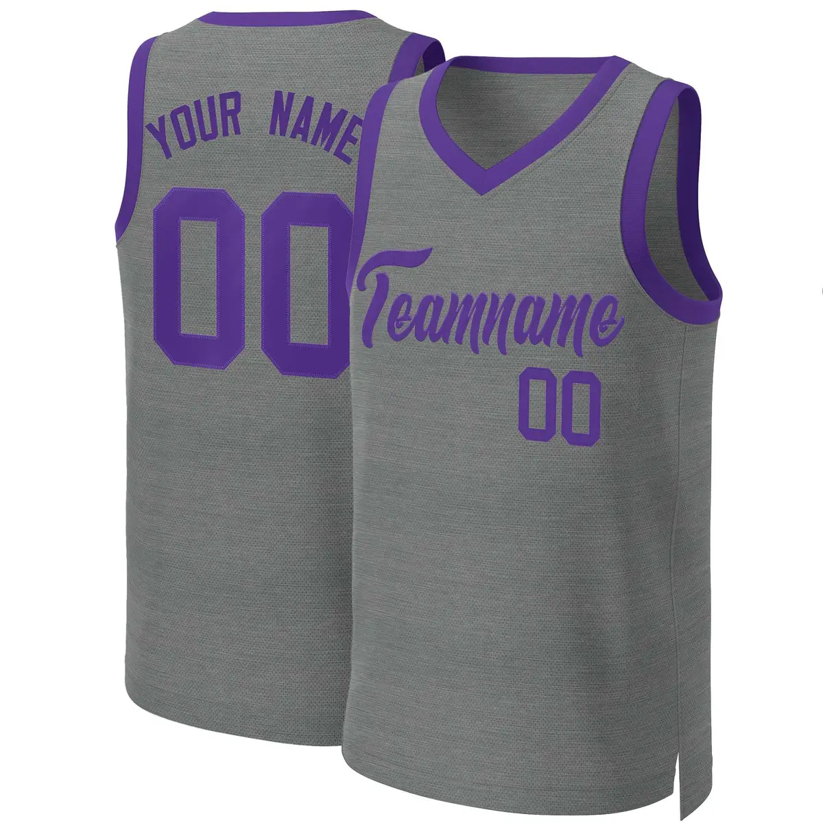 Classic Dark Gray Purple Basketball Jersey