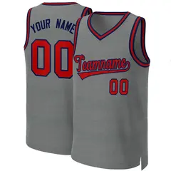 Classic Dark Gray Red-Navy Basketball Jersey 1