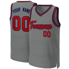 Classic Dark Gray Red-Navy Basketball Jersey 1