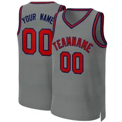 Classic Dark Gray Red-Navy Basketball Jersey 1
