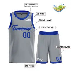 Classic Dark Gray Royal Heal Sports Basketball Jersey Set 3