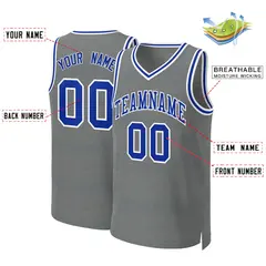 Classic Dark Gray Royal-White Basketball Jersey 2