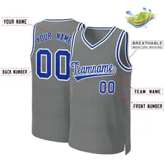 Classic Dark Gray Royal-White Basketball Jersey 2