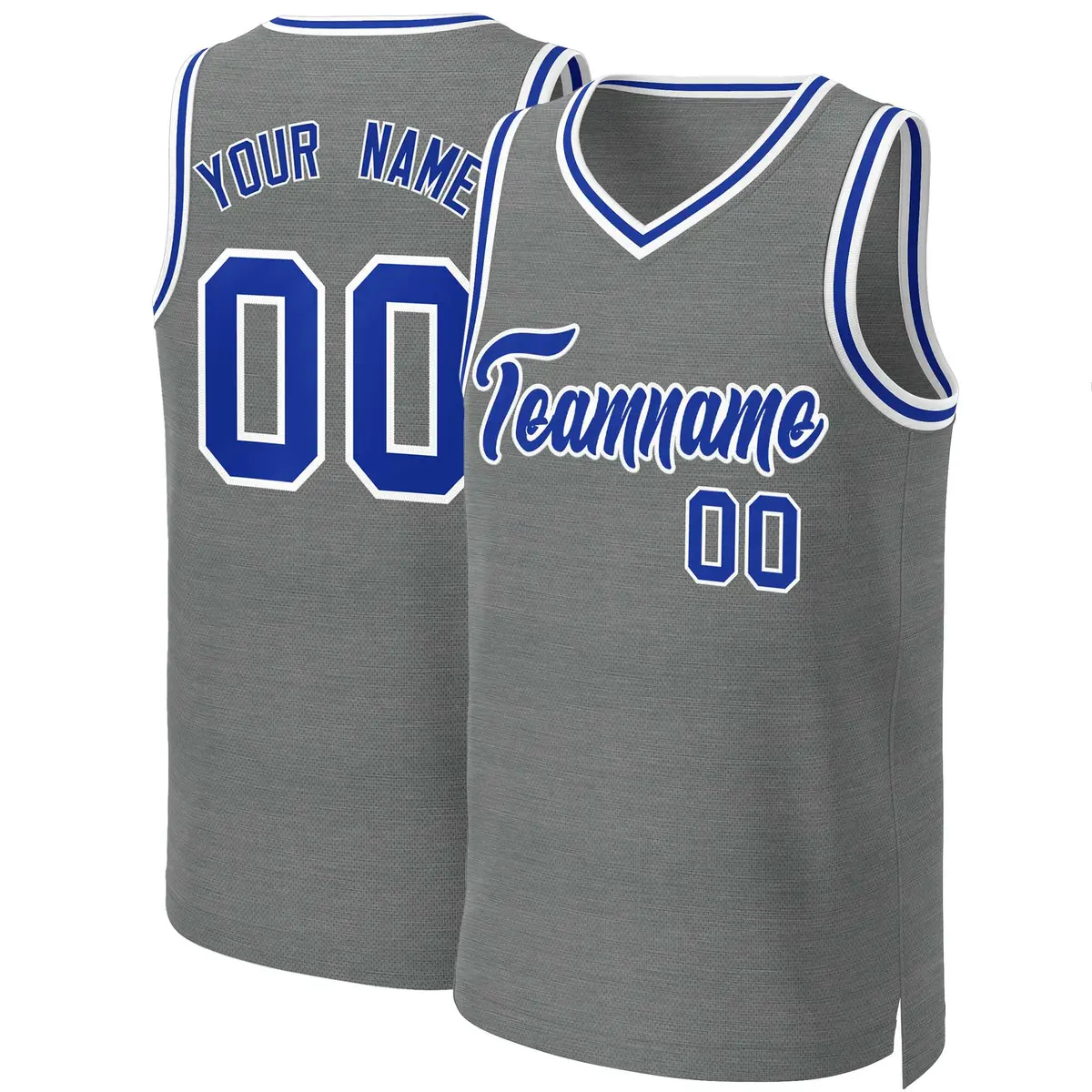 Classic Dark Gray Royal-White Basketball Jersey