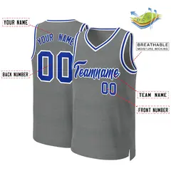 Classic Dark Gray Royal-White Basketball Jersey 2
