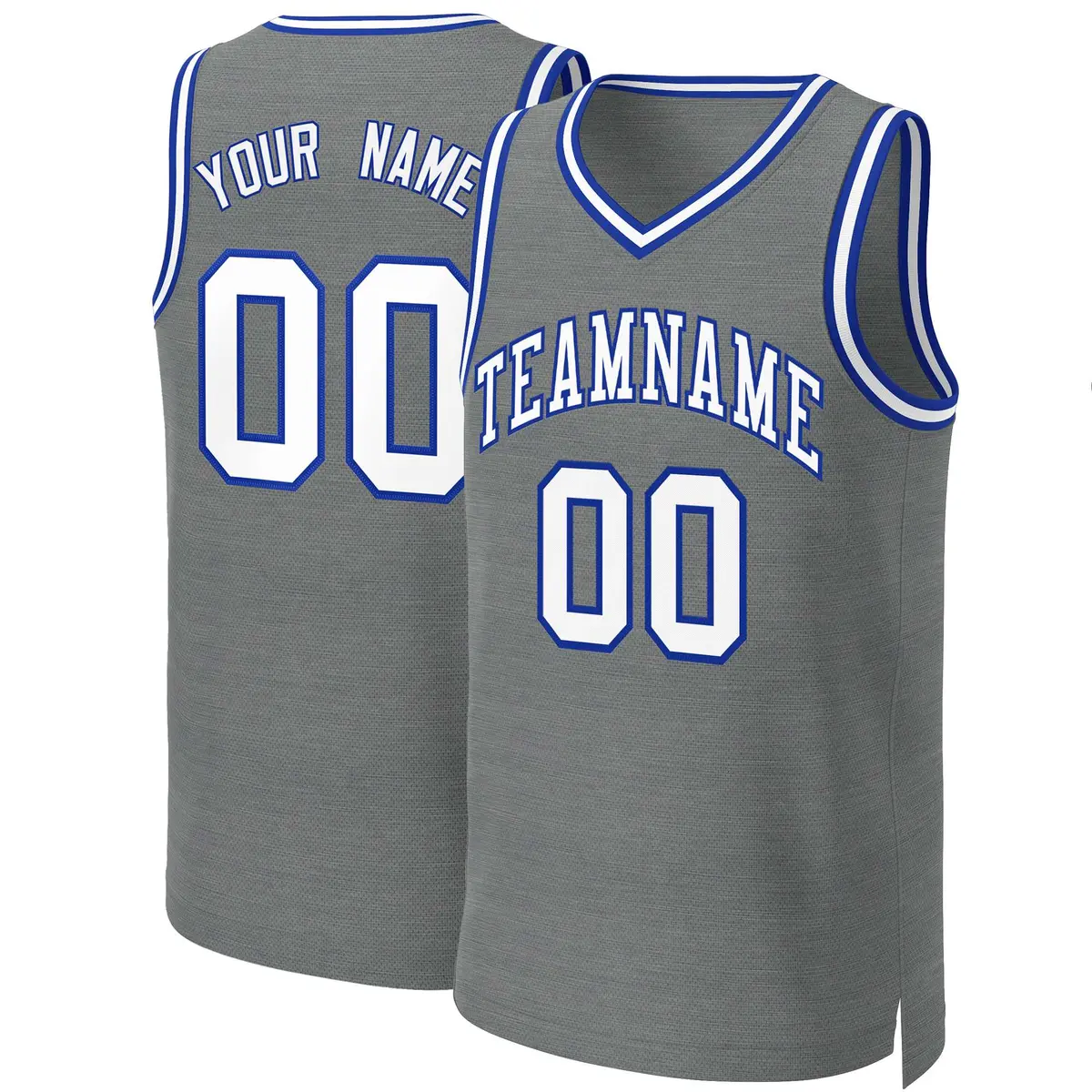 Classic Dark Gray White-Royal Basketball Jersey