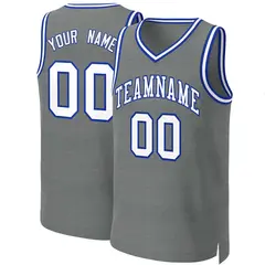Classic Dark Gray White-Royal Basketball Jersey 1