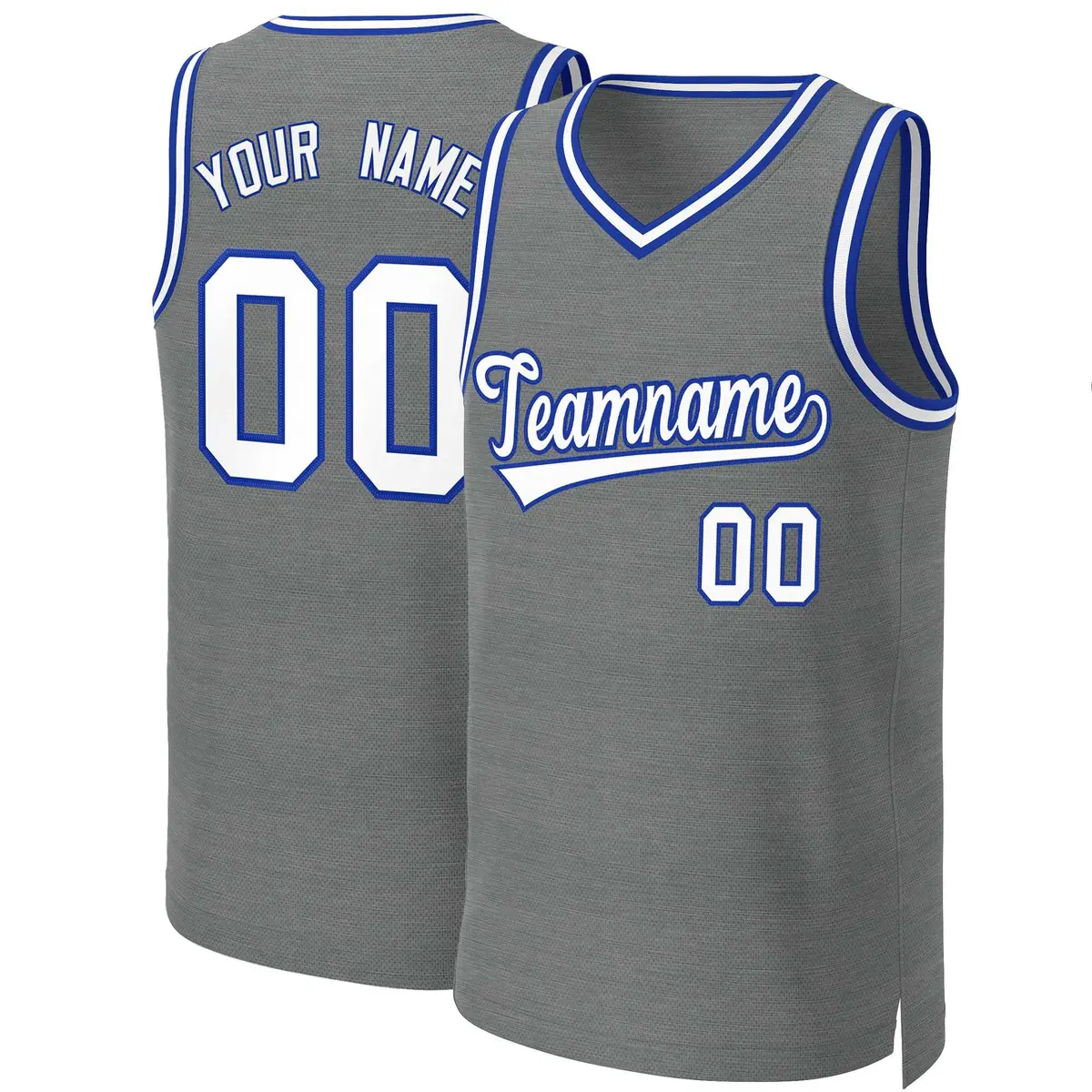 Classic Dark Gray White-Royal Basketball Jersey