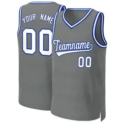 Classic Dark Gray White-Royal Basketball Jersey 1