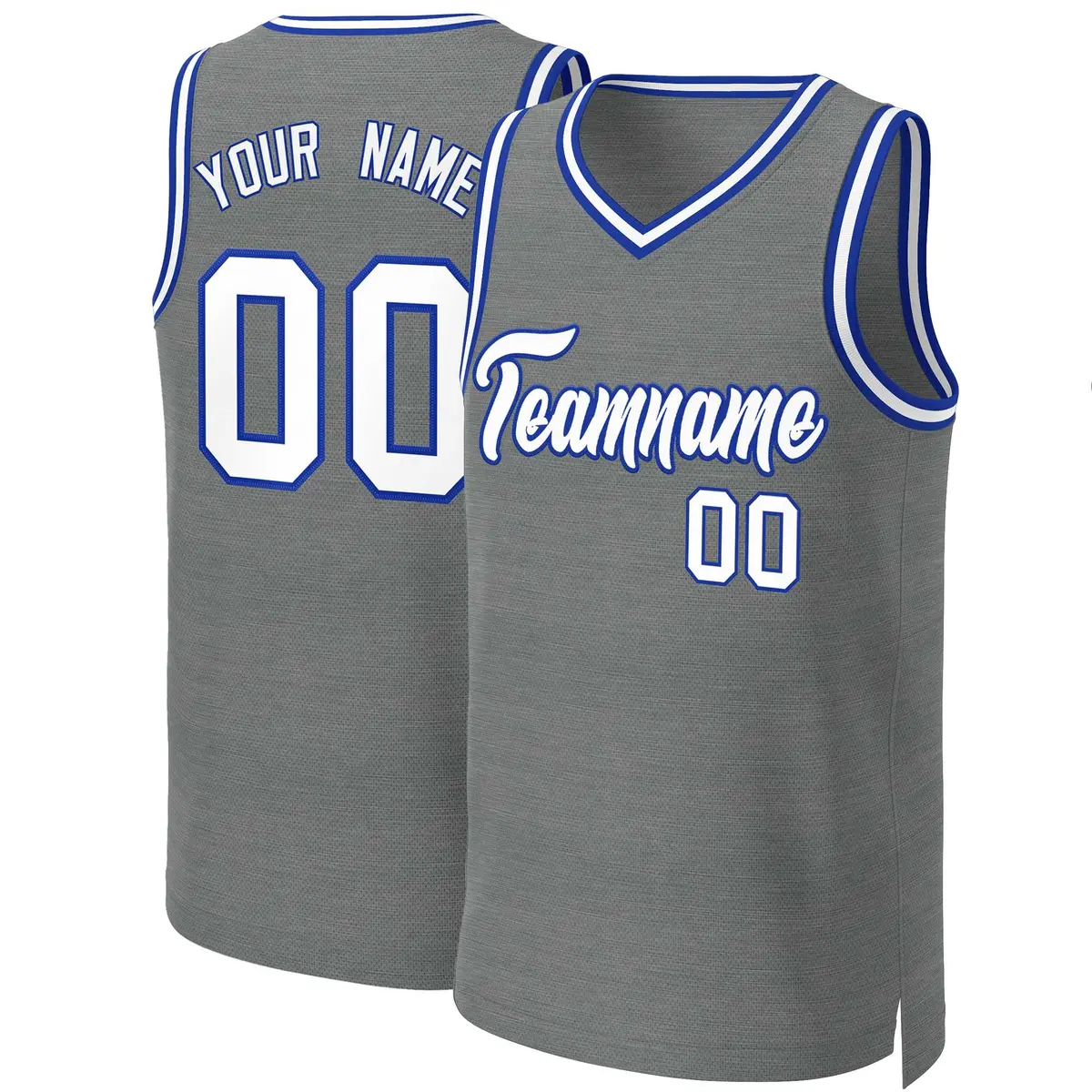 Classic Dark Gray White-Royal Basketball Jersey