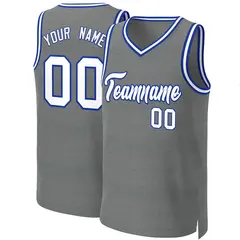 Classic Dark Gray White-Royal Basketball Jersey 1