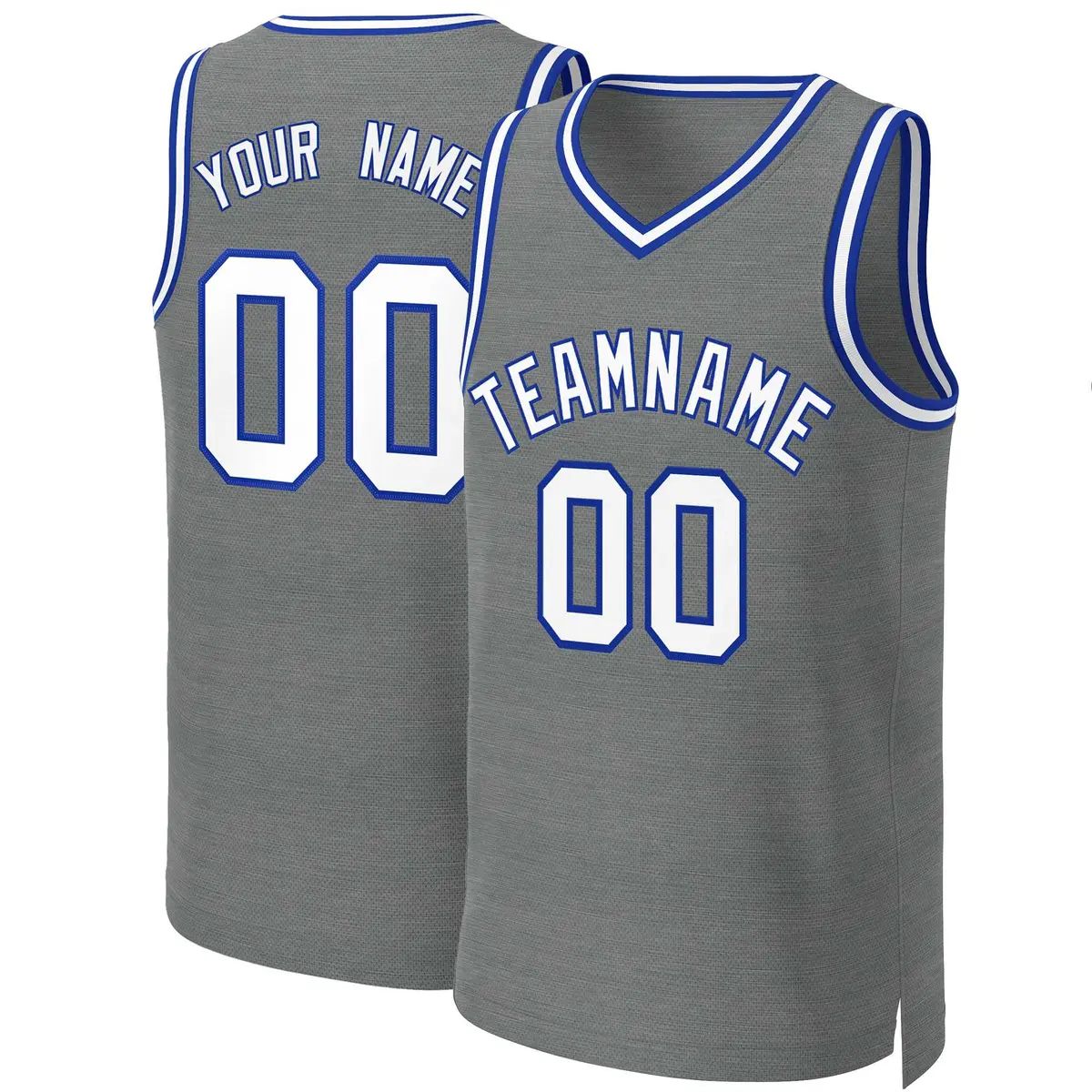 Classic Dark Gray White-Royal Basketball Jersey