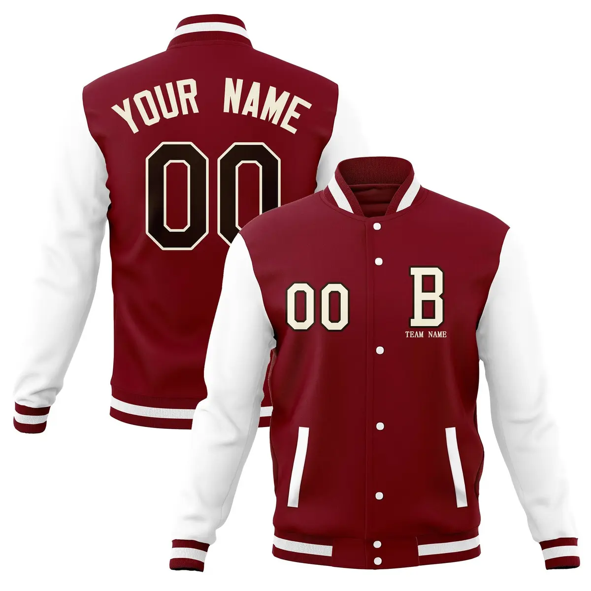 Classic Full-Snap Varsity Letterman Baseball Jacket
