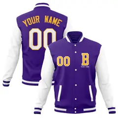 Classic Full-Snap Varsity Letterman Baseball Jacket 33