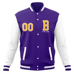 Classic Full-Snap Varsity Letterman Baseball Jacket 37