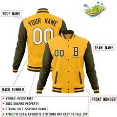 Classic Full-Snap Varsity Letterman Baseball Jacket 60