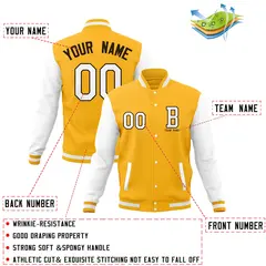 Classic Full-Snap Varsity Letterman Baseball Jacket 68