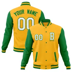 Classic Full-Snap Varsity Letterman Baseball Jacket 73
