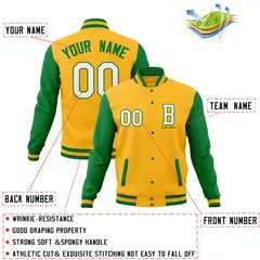 Classic Full-Snap Varsity Letterman Baseball Jacket 76