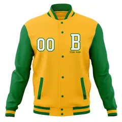 Classic Full-Snap Varsity Letterman Baseball Jacket 77