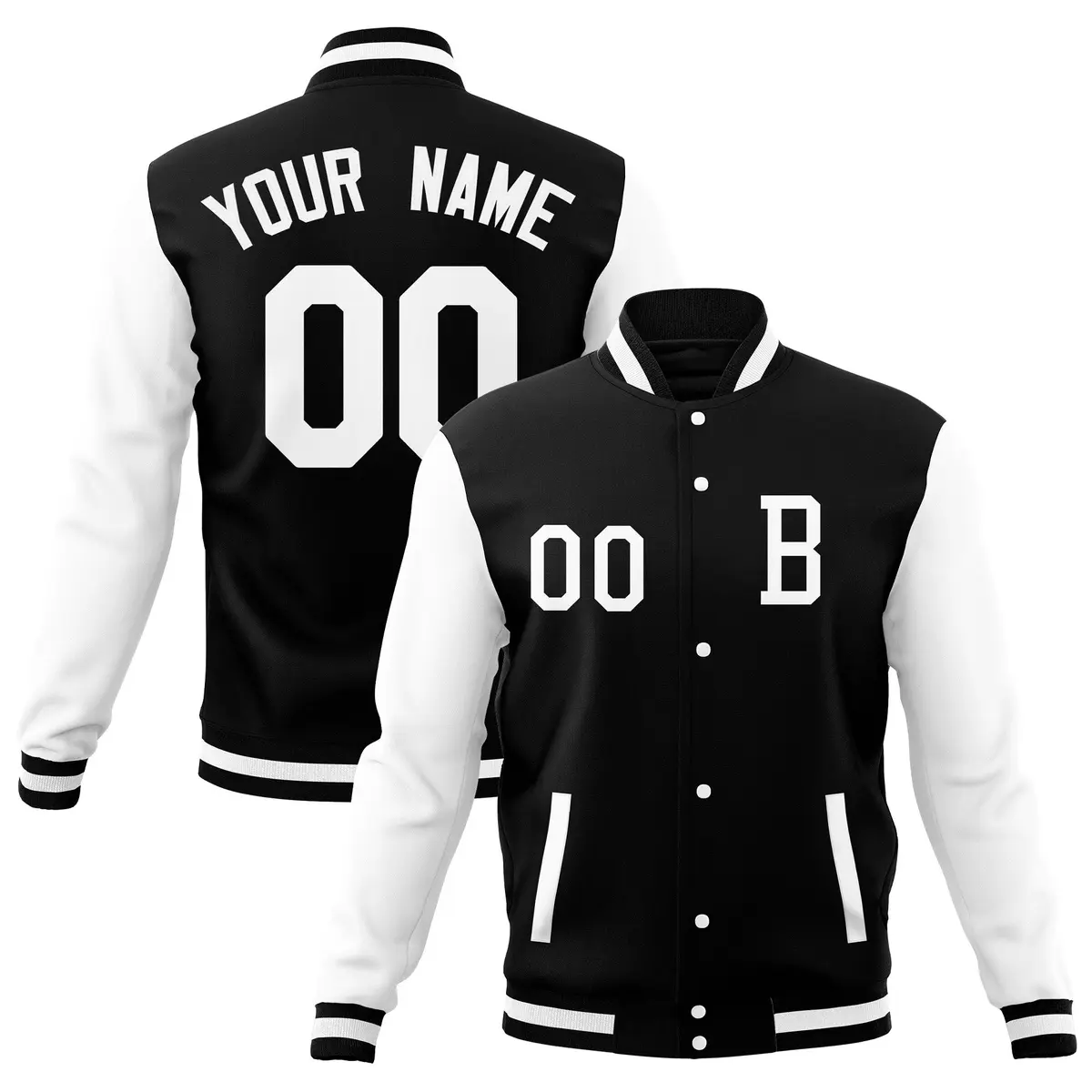 Classic Full-Snap Varsity Letterman Baseball Jacket
