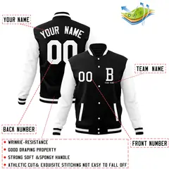 Classic Full-Snap Varsity Letterman Baseball Jacket 4