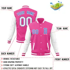 Classic Full-Snap Varsity Letterman Baseball Jacket 52