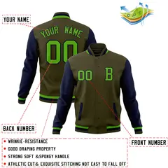 Classic Full-Snap Varsity Letterman Baseball Jacket 52
