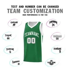 Classic Green White Basketball Team Uniform Jersey 3