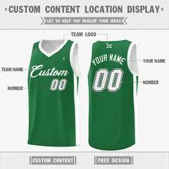Classic Green White Outdoor Basketball Jersey 2