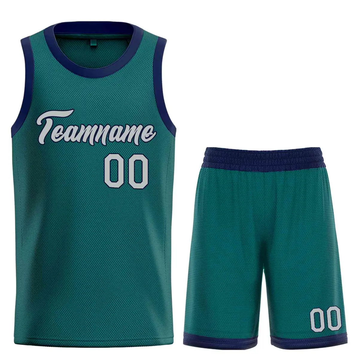 Classic Heal Basketball Jersey Aqua Gray-Navy