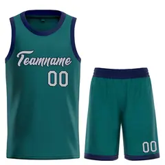 Classic Heal Basketball Jersey Aqua Gray-Navy