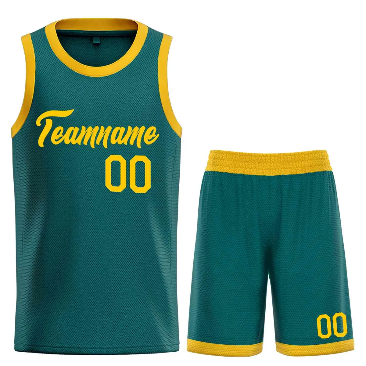 Classic Heal Basketball Jersey Aqua Yellow