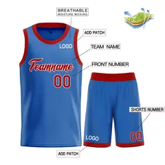 Classic Heal Basketball Jersey Blue Maroon-White 3