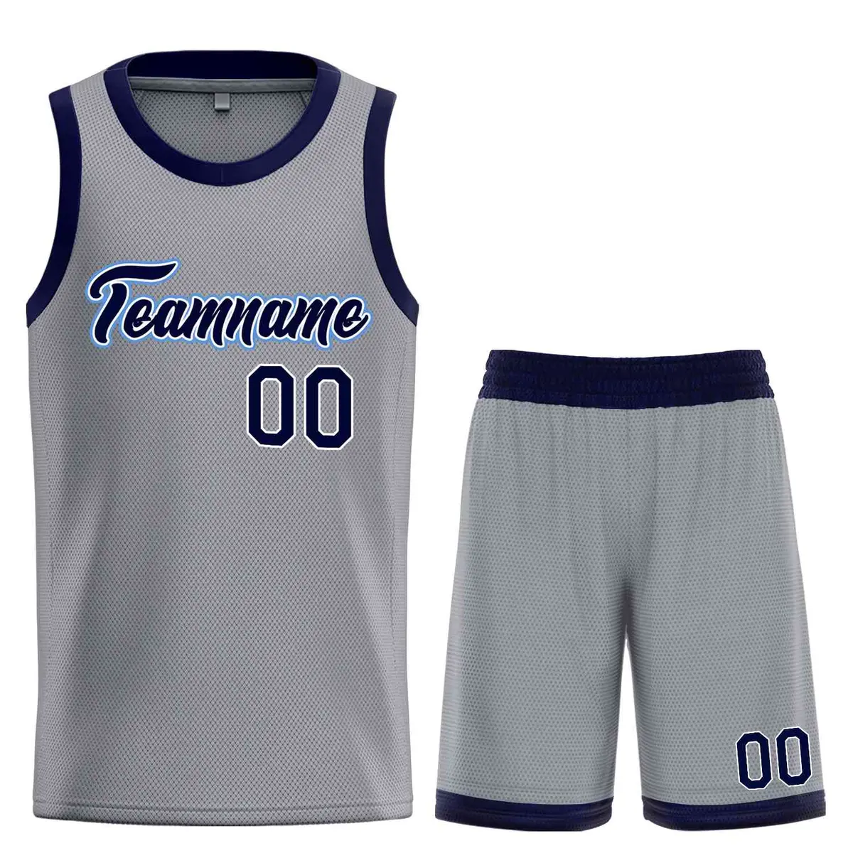 Classic Heal Basketball Jersey Dark Gray Navy-Powder Blue