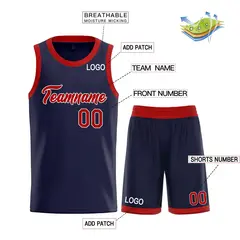 Classic Heal Basketball Jersey Navy Maroon-White 3