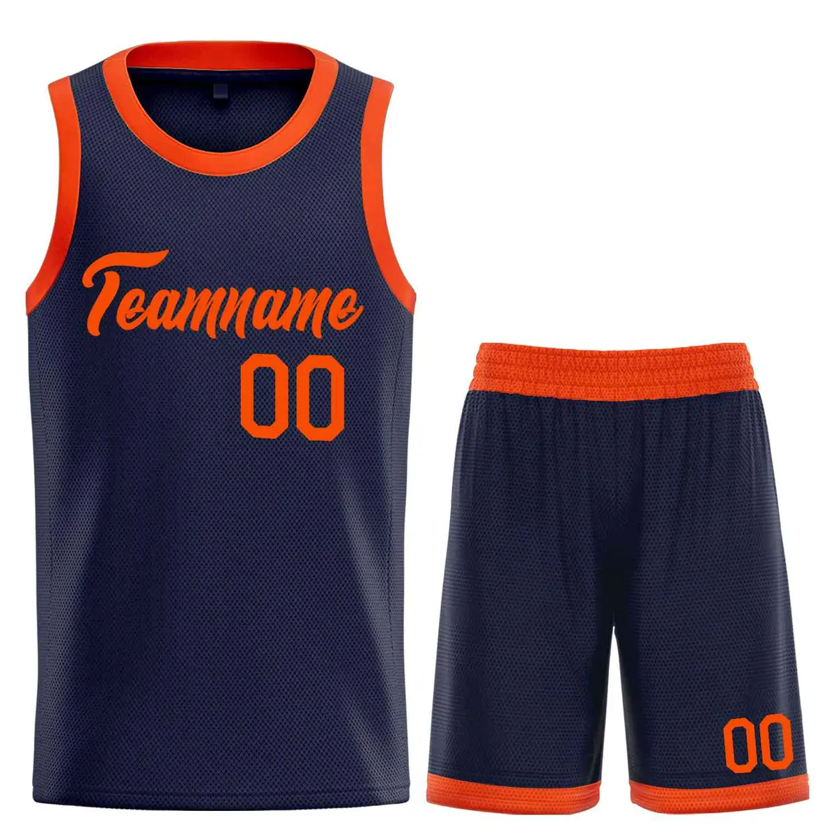 Classic Heal Basketball Jersey Navy Orange Sports Uniform