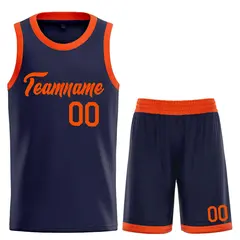 Classic Heal Basketball Jersey Navy Orange Sports Uniform