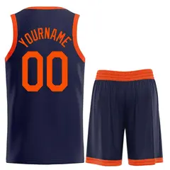 Classic Heal Basketball Jersey Navy Orange Sports Uniform 2
