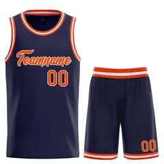 Classic Heal Basketball Jersey Navy Orange-White 1